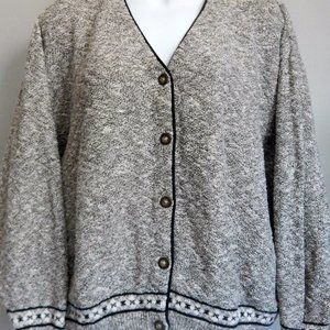 Vintage Women’s Croft & Barrow X-LARGE Black & White Sweater Buttons